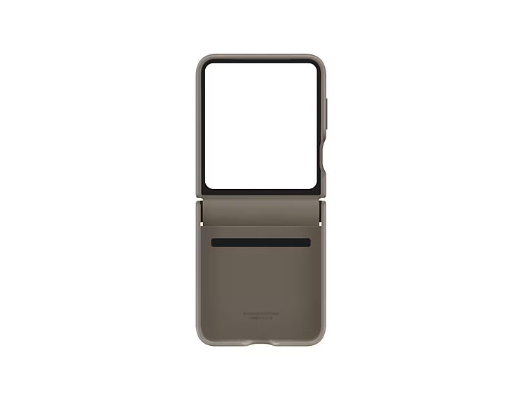 Buy Samsung Galaxy Z Flip5 Eco-Leather Flap Case - Etoupe in Qatar Buy Samsung Galaxy Z Flip5 Eco-Leather Flap Case - Etoupe in Qatar